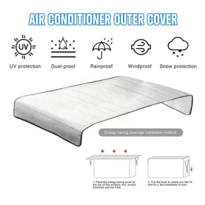 Air Conditioning Outdoor Unit Heat Insulation Pad, Appliance Box Sunshade Rain Snow Cover, Aluminum Foil Insulation A/C Sunscreen Cover - Image 9