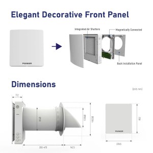 Pioneer® ECOasis 50 Ductless Wall-Mounted Single-Room Wi-Fi Energy Recovery Ventilator - Image 2