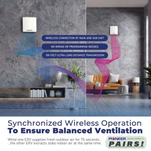 Pioneer® ECOasis 50 Ductless Wall-Mounted Single-Room Wi-Fi Energy Recovery Ventilator - Image 3