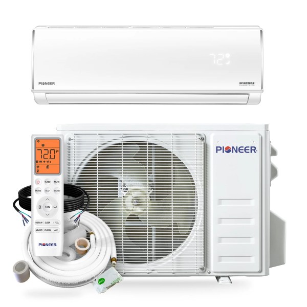 Pioneer Diamante Pro 31,500 BTU 19 SEER2 230V High-Wall Ductless Mini-Split Air Conditioner Inverter Heat Pump with 16 Ft. Kit - Thumbnail 2