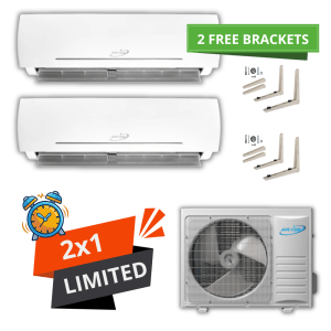 2X1 - Air-Con 2 Zone 9000 BTU +12000 BTU (18000 BTU) 22 SEER Multi Split 230v Air Conditioner