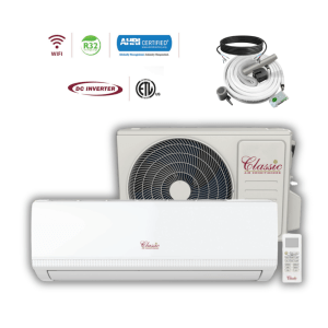 12,000 BTU 230V 17 SEER2 Classic Brand R-32 EcoBreeze Inverter Mini-Split Heat Pump High Wall (Wi-Fi Included)