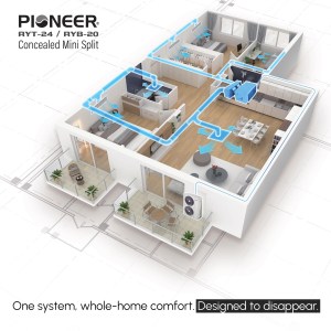 Pioneer® Quantum Ultra™ 48,000 BTU 17 SEER2 230V Slim-Duct Ceiling Concealed Mini-Split Air Conditioner Inverter Heat Pump Full Set - Image 4